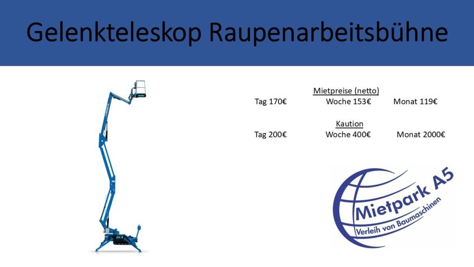 Mietpark A5 17mHöhe Gelenkteleskop mieten bei Mietpark A5