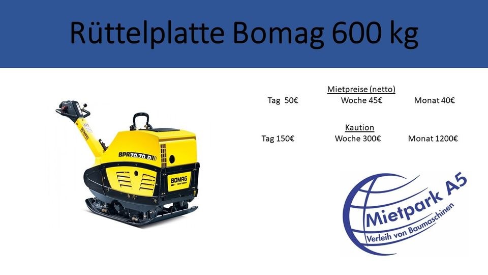 Mietpark A5 600 KG Rüttelplatte mieten bei Mietpark A5