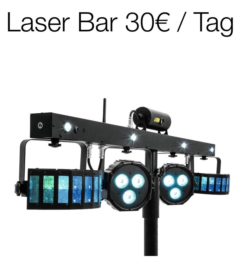 Laser Led Strahler Schwarz Neon Licht Bar Effekt mieten in Lambsheim – 3