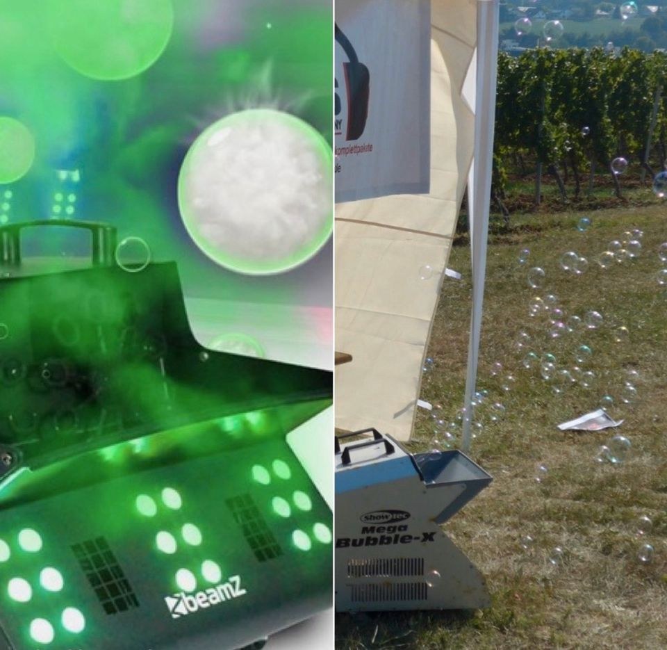 XXL Seifenblasen Nebel Fog Rauch Bubble Maschine mieten in Lambsheim