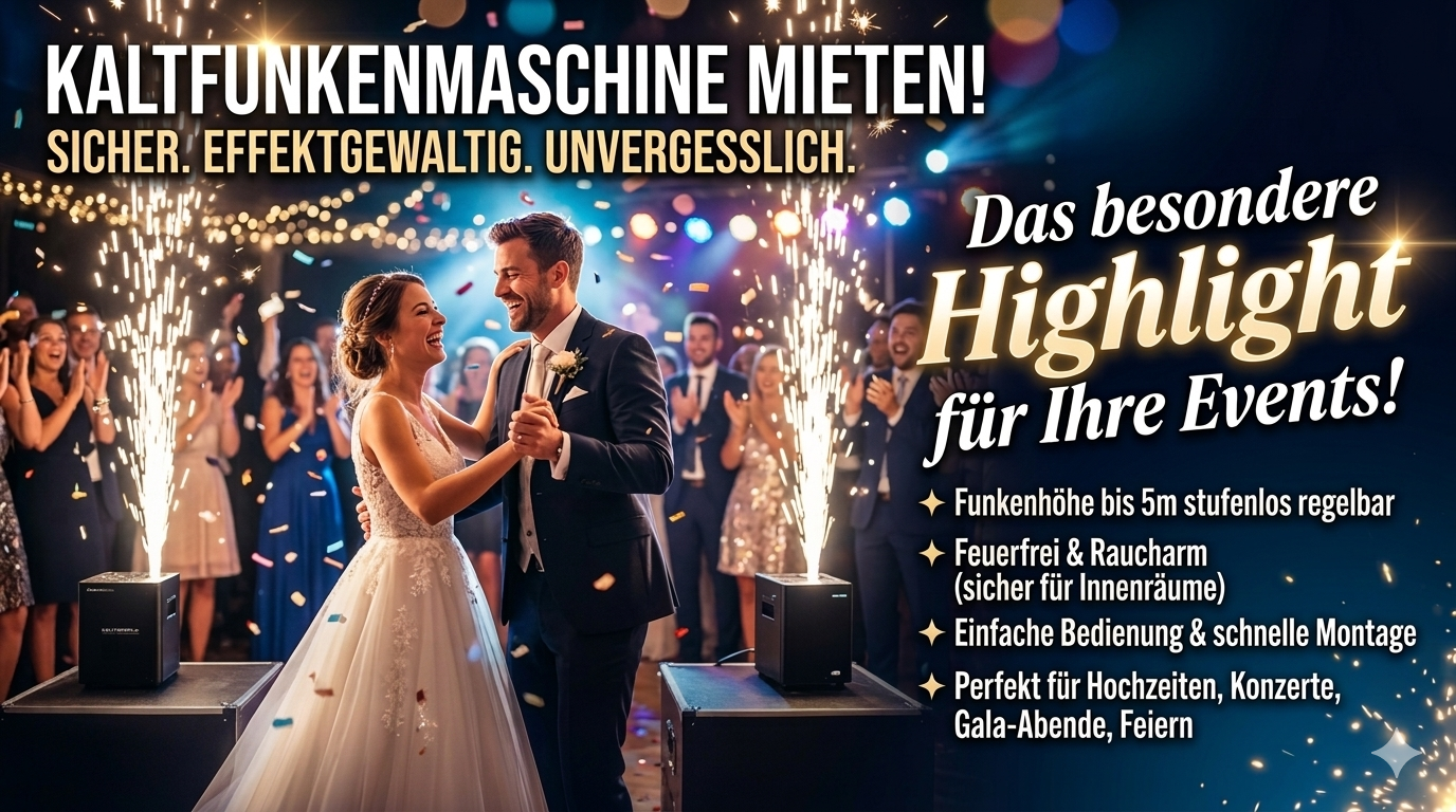 Kaltfunkenmaschine – Der spektakuläre Funken-Effekt für Hochzeiten, Geburtstage & Events