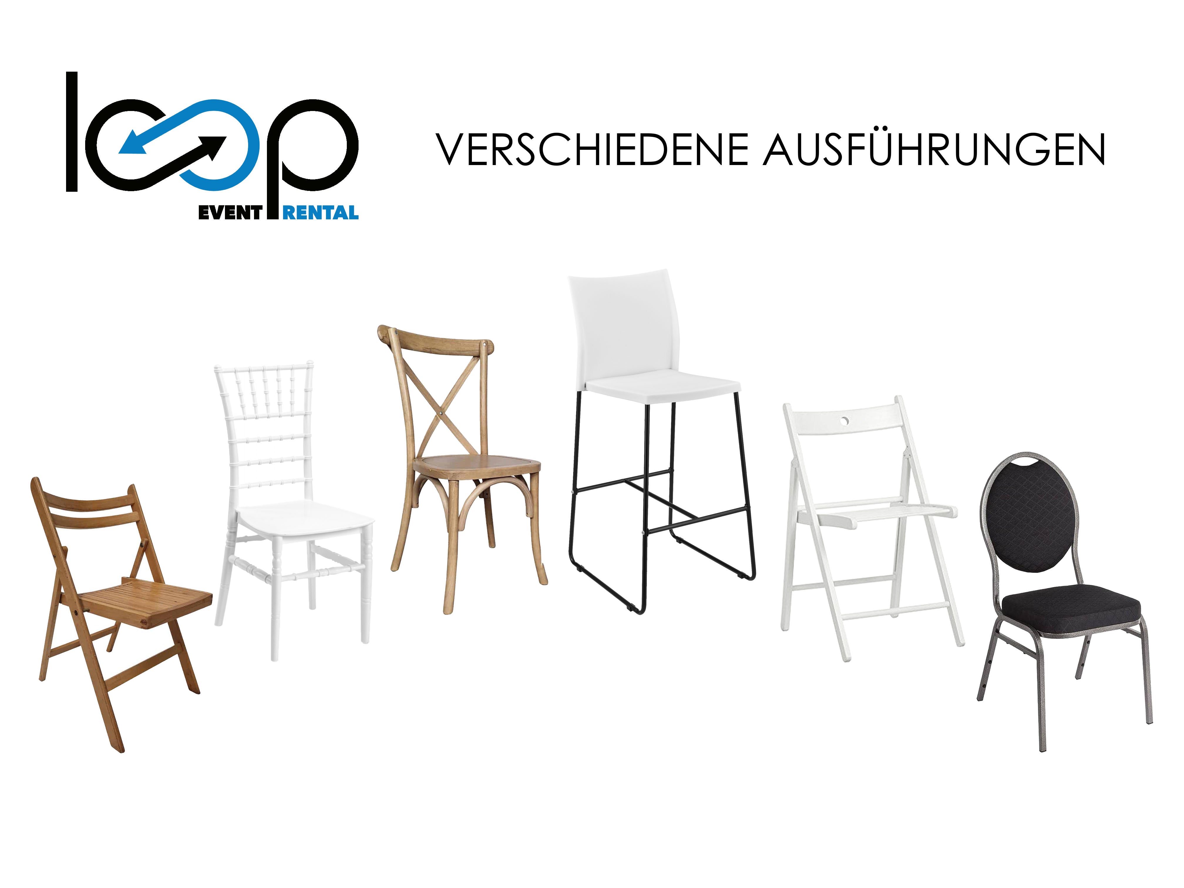 Stuhl / Bankettstuhl / Chiavari Tiffany / Crossback / Klappstuhl / Barhocker VERSCHIEDENE AUSFÜHRUNGEN