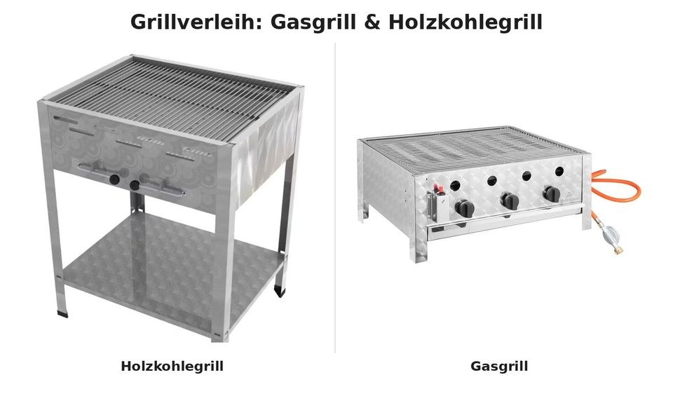 Gasgrill Holzkohlegrill mieten bei Pohl EDV Service – für viele Gäste