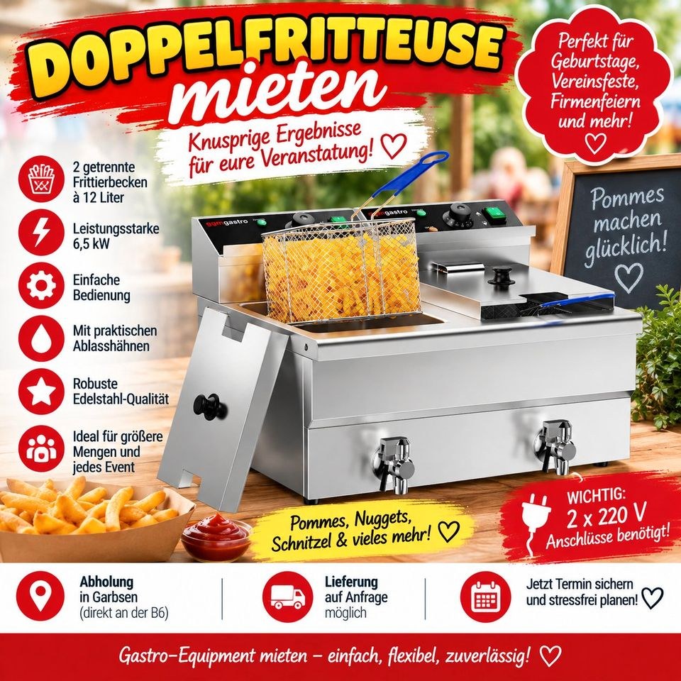 Elektro Doppelfritteuse 2 12 Liter mieten bei Pohl EDV Service