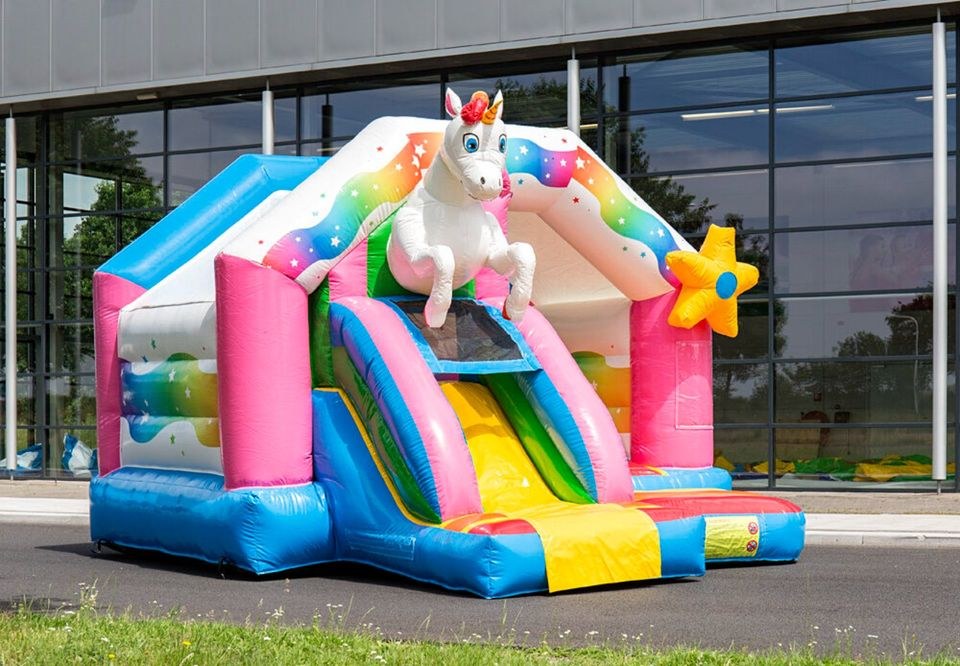 Einhorn L Hüpfburg Rutsche Mädchentraum mieten bei Pohl EDV Service – 2