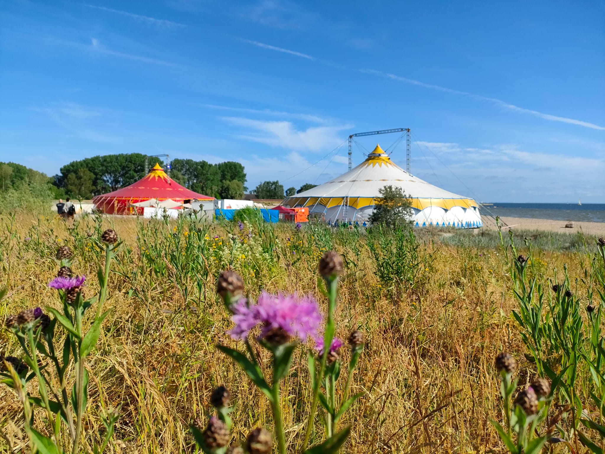 Zirkuszelt 24m - 2 Master rund - rot/gelb oder weiß-gelb-blau Gala -Firmenevent - Festival – 4