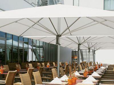 Sonnenschirm CASTELLO PRO in Anthrazit 4m x 4m – 4