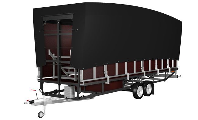 Rundbogen Trailerbühne mobile Bühne Open Air 48qm 8x6m – 4
