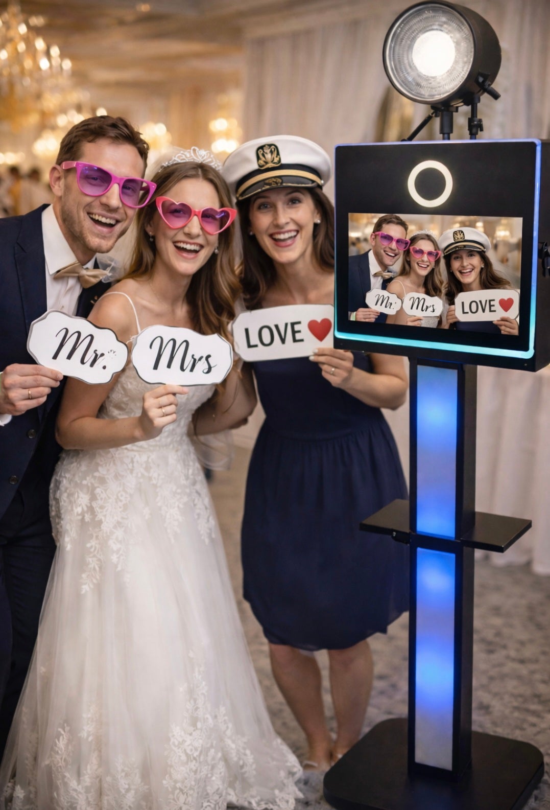 Premium Fotobox LED inkl. Fotodrucker und Druckflatrate im rundum sorglos Paket