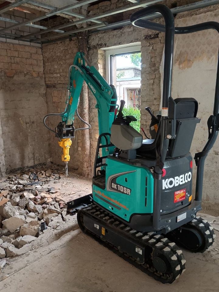 Mikrobagger Kobelco 1,1t Minibagger Stemmhammer mieten in Zehdenick – 3