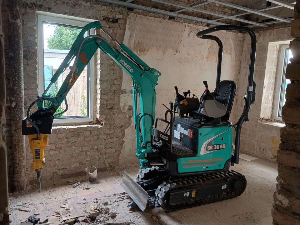 Mikrobagger Kobelco 1,1t Minibagger Stemmhammer mieten in Zehdenick – 4