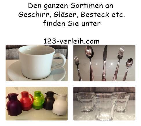 Geschirr Verleih Gläser Besteck Teller Tassen und vieles mehr mieten