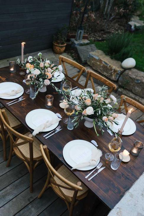 Holztisch Stuhl Crossback Farm Table fermette mieten