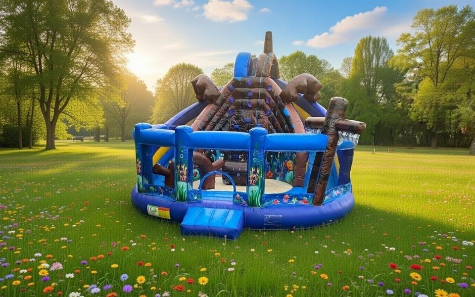 Hüpfburg Unterwasserwelt Rutsche Multiplay mieten in Tottleben