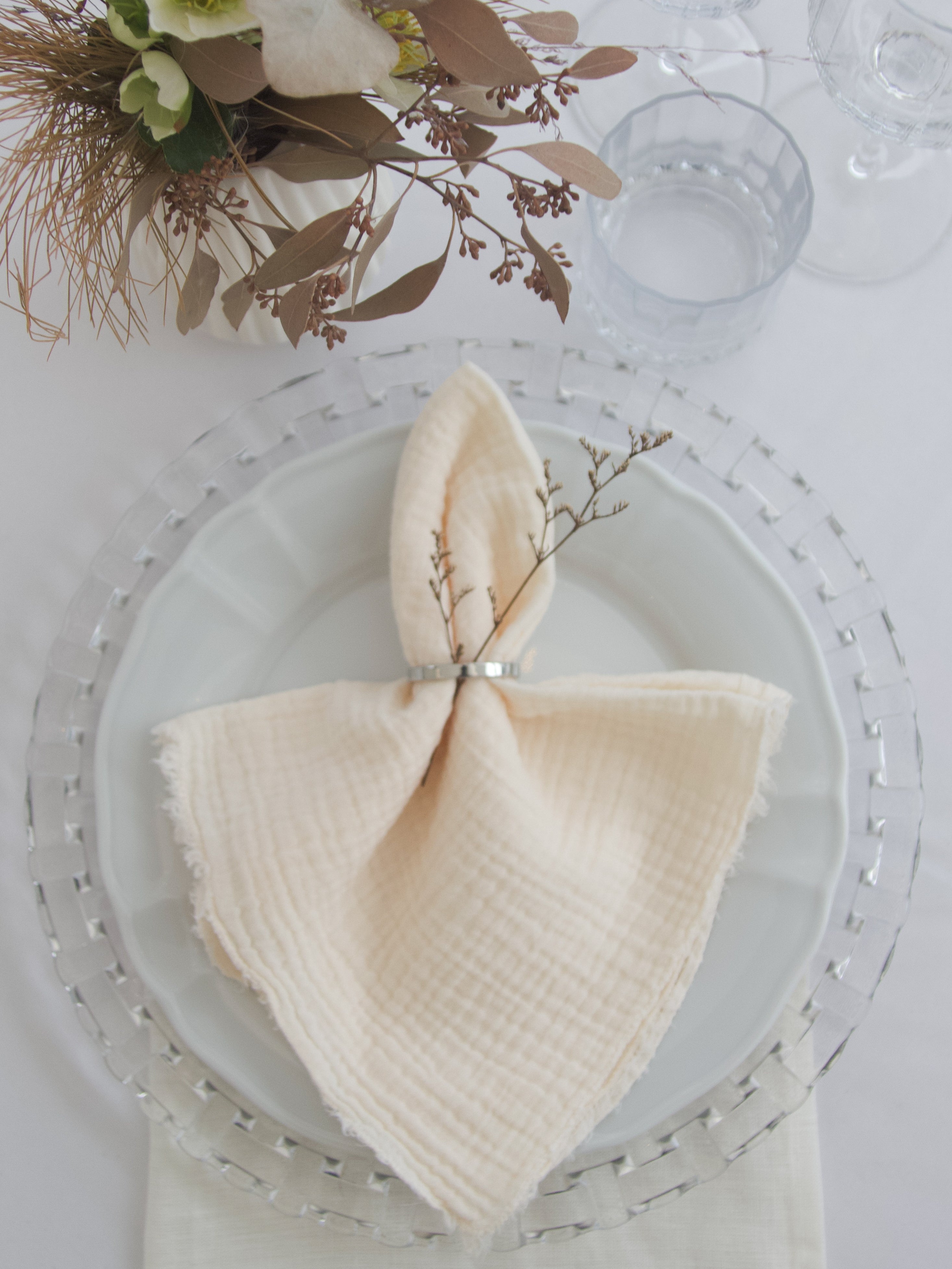Stoffserviette/ Mundserviette - Musselin - verschiedene Farben - 45x45cm - Hochzeit & Event - Versand – 2