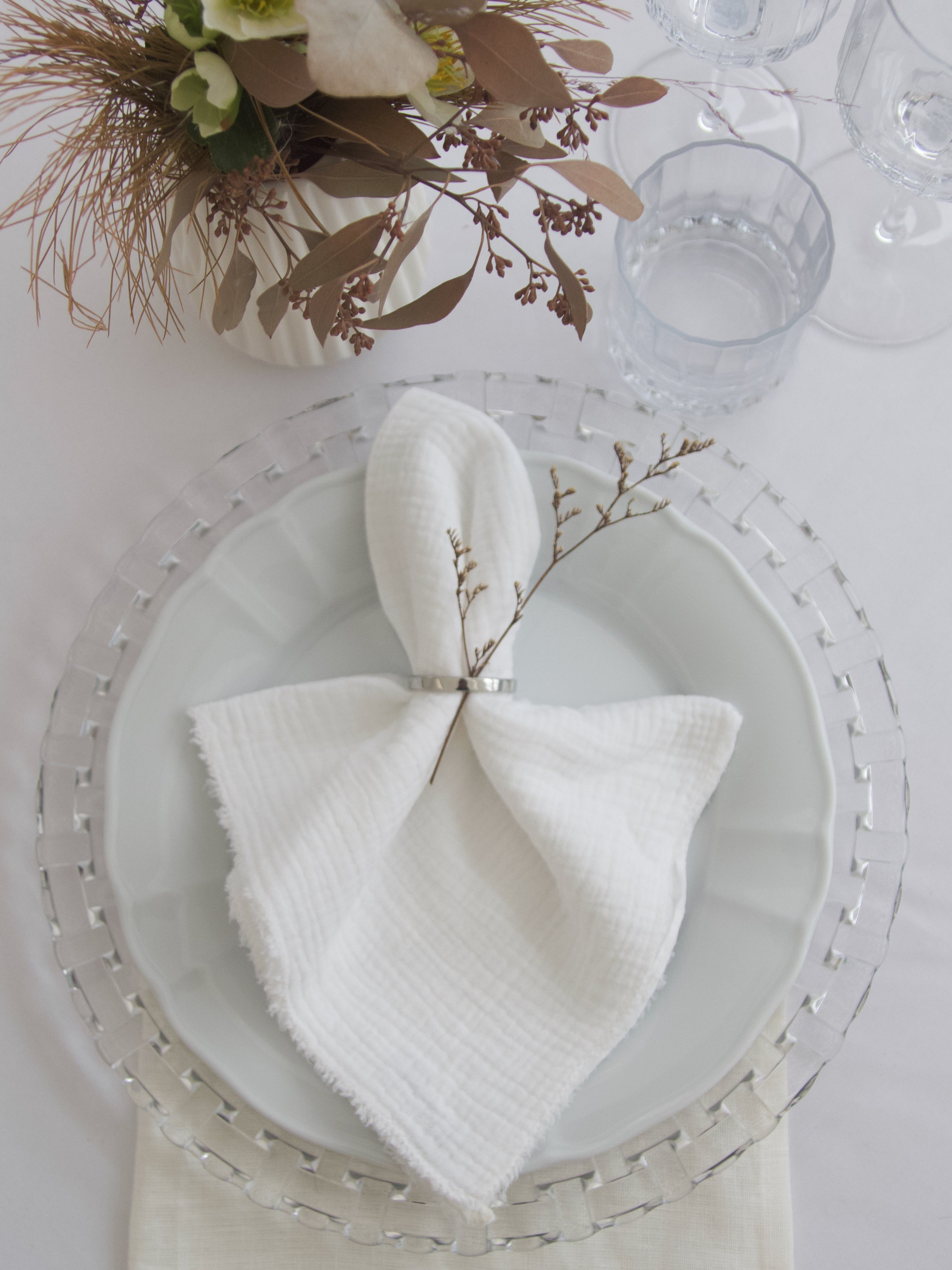 Stoffserviette/ Mundserviette - Musselin - verschiedene Farben - 45x45cm - Hochzeit & Event - Versand