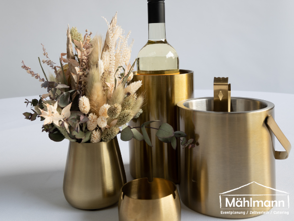 Flaschenkühler "Reemt" mieten - goldfarben, edel - Sektkühler - Hochzeit & Event – 2