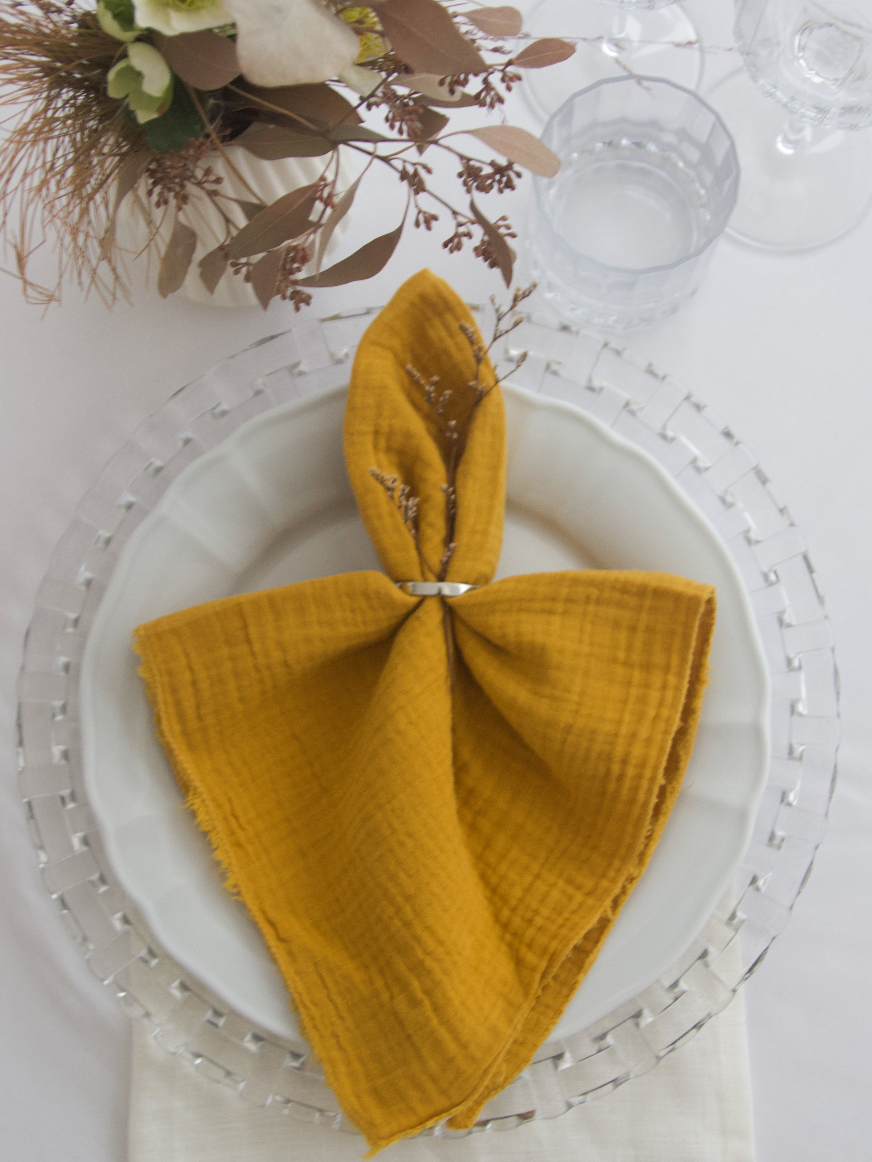 Stoffserviette/ Mundserviette - Musselin - verschiedene Farben - 45x45cm - Hochzeit & Event - Versand – 4
