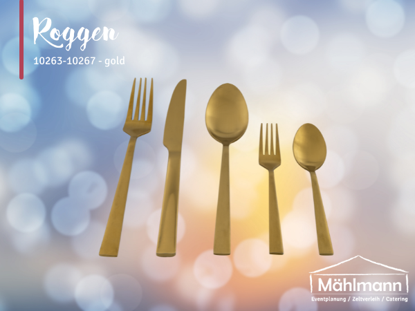 5tlg. Goldenes Besteck/ Menübesteck/ Hochzeitsbesteck - Vintage Hochzeit - Goldbesteck - Versand