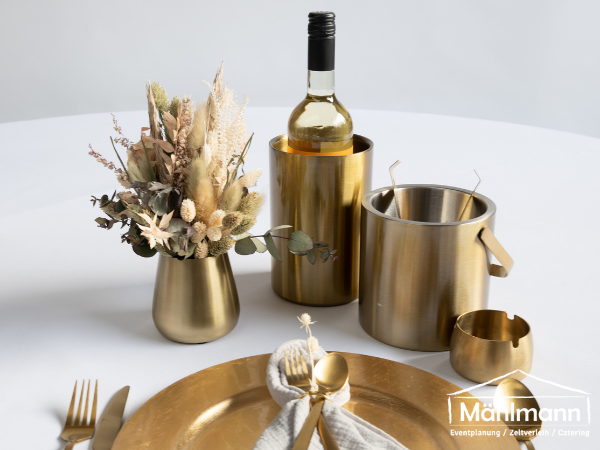 Flaschenkühler "Reemt" mieten - goldfarben, edel - Sektkühler - Hochzeit & Event – 3