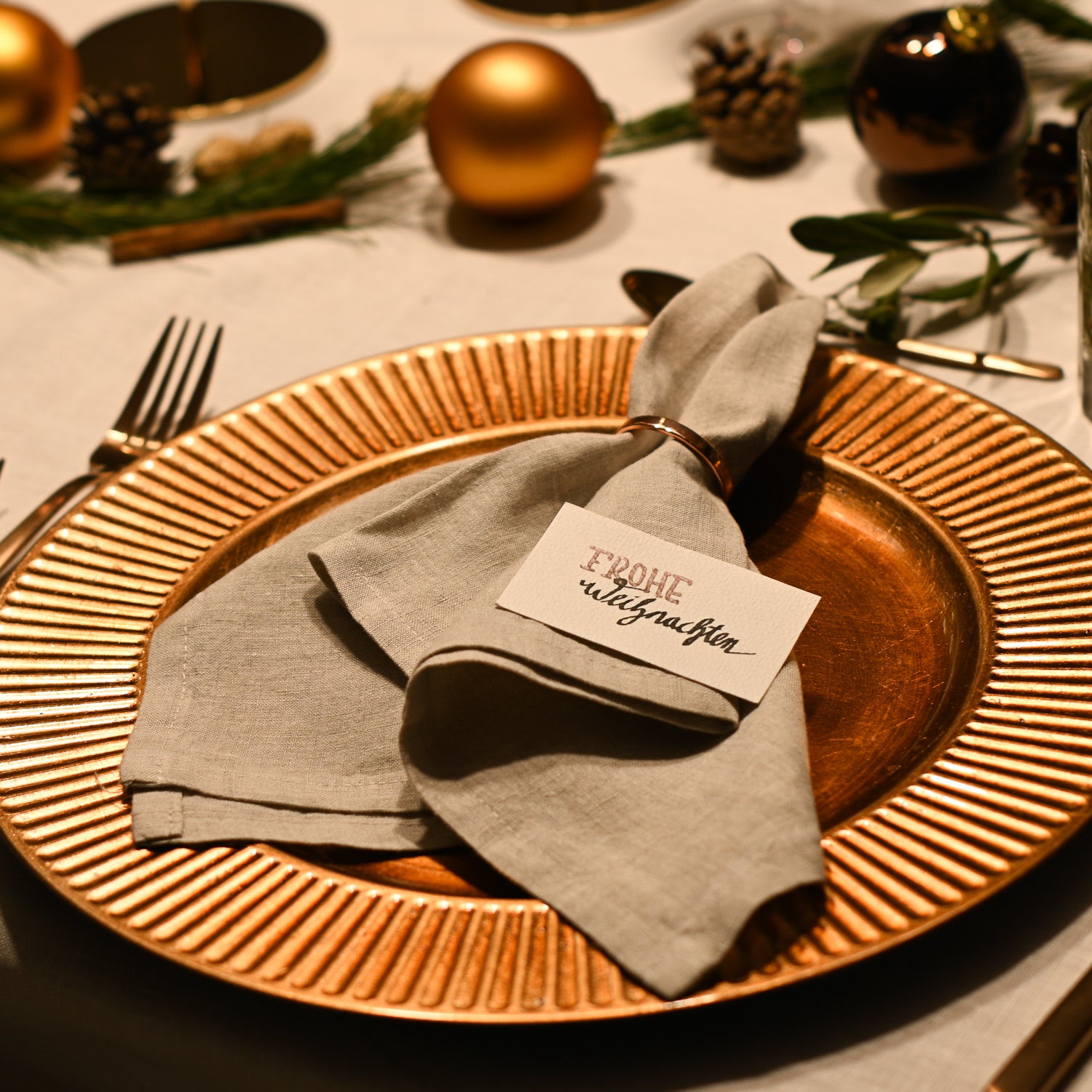 Platzteller - bronzefarben - exklusives Design - Hochzeit - Versand