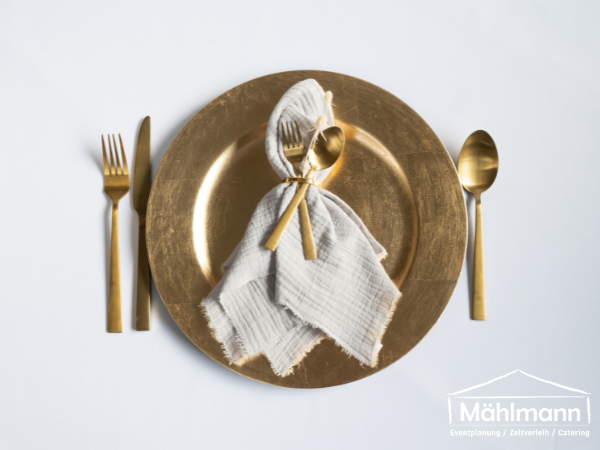 5tlg. Goldenes Besteck/ Menübesteck/ Hochzeitsbesteck - Vintage Hochzeit - Goldbesteck - Versand – 3
