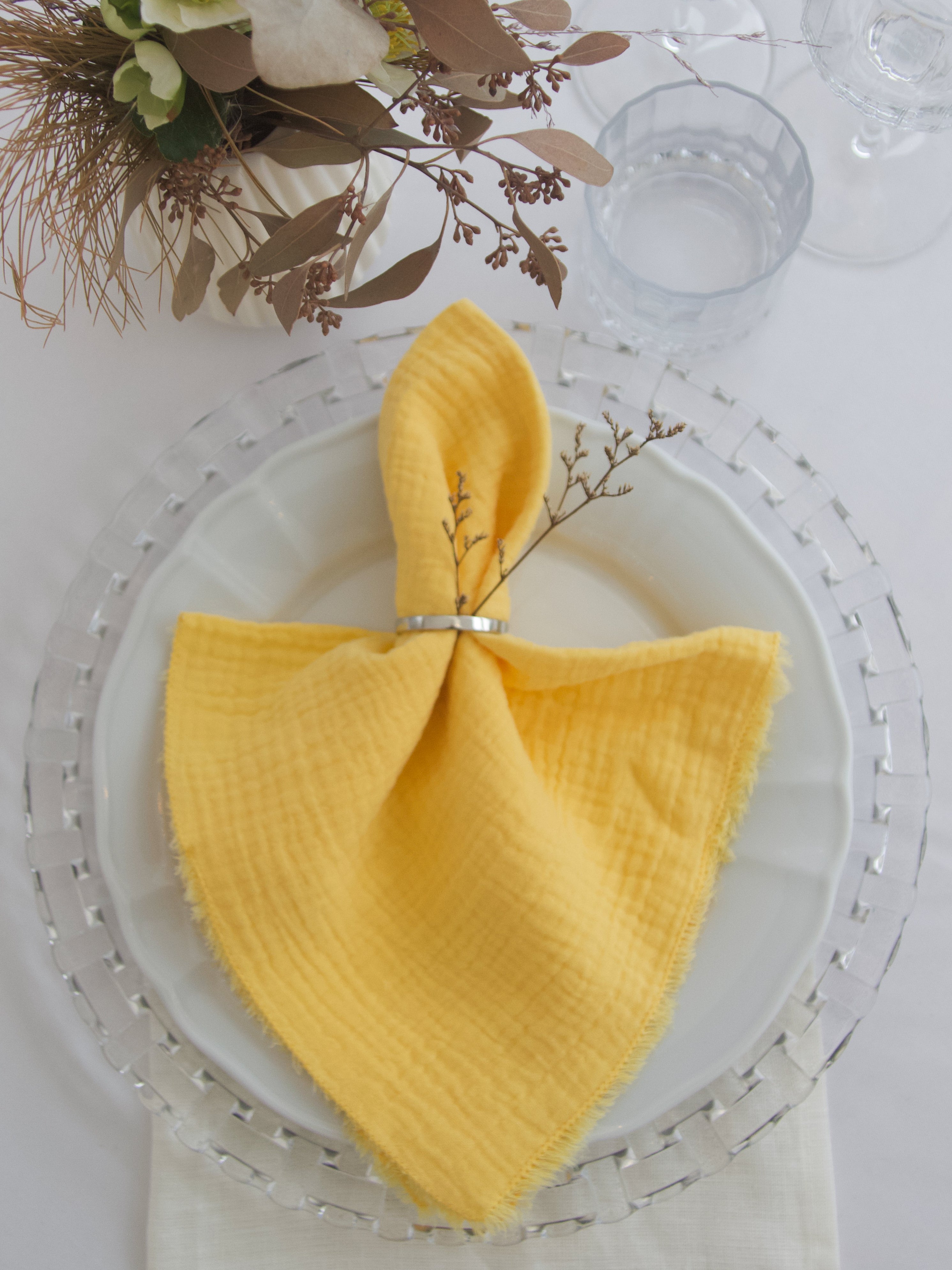 Stoffserviette/ Mundserviette - Musselin - verschiedene Farben - 45x45cm - Hochzeit & Event - Versand – 3