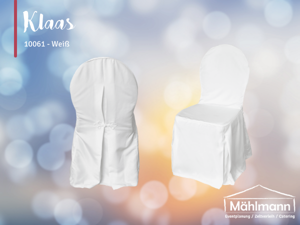 Stuhlhusse/ Überzug - weiß - Bestickungen - zierliche Details - elegant - modern - Hochzeit & Event - Versand