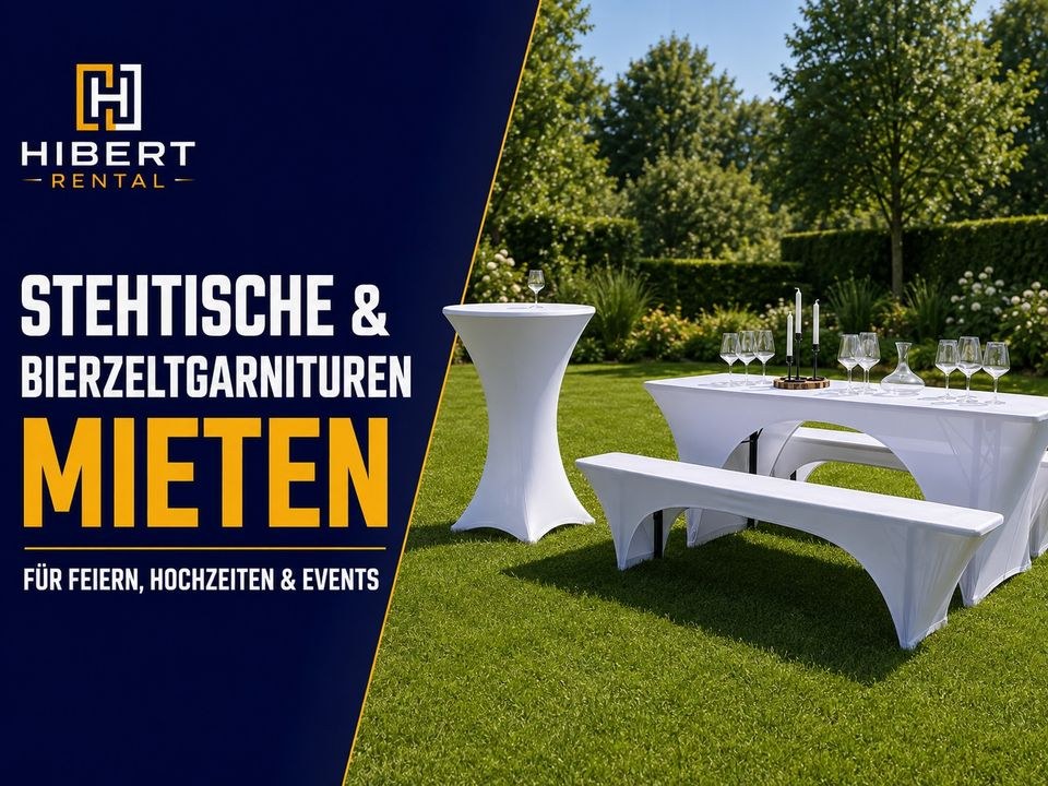 1 STEHTISCHE 80CM mieten bei Hibert Rental – für Empfang & Party