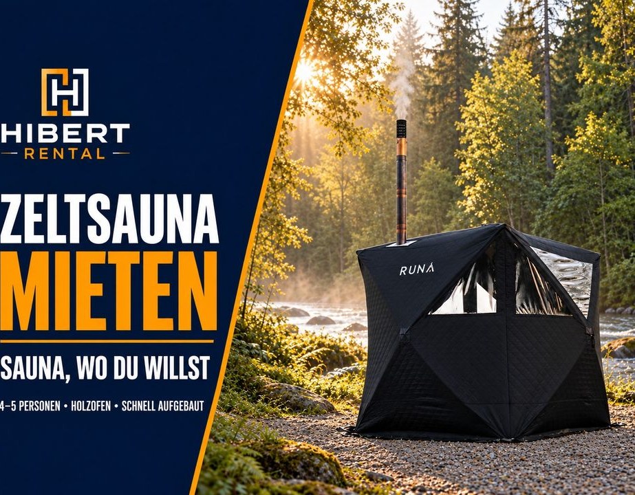 RUNA Zeltsauna Saunazelt mobile Sauna mieten bei Hibert Rental