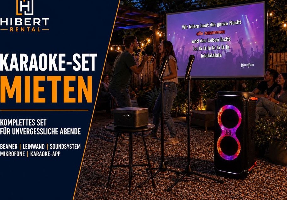 KARAOKE SET ✨BEAMER ✨JBL 710 Mikrofone mieten bei Hibert Rental