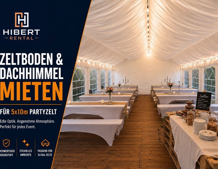 PARTYZELT 5x10 DACHHIMMEL mieten bei Hibert Rental – für jedes Wetter