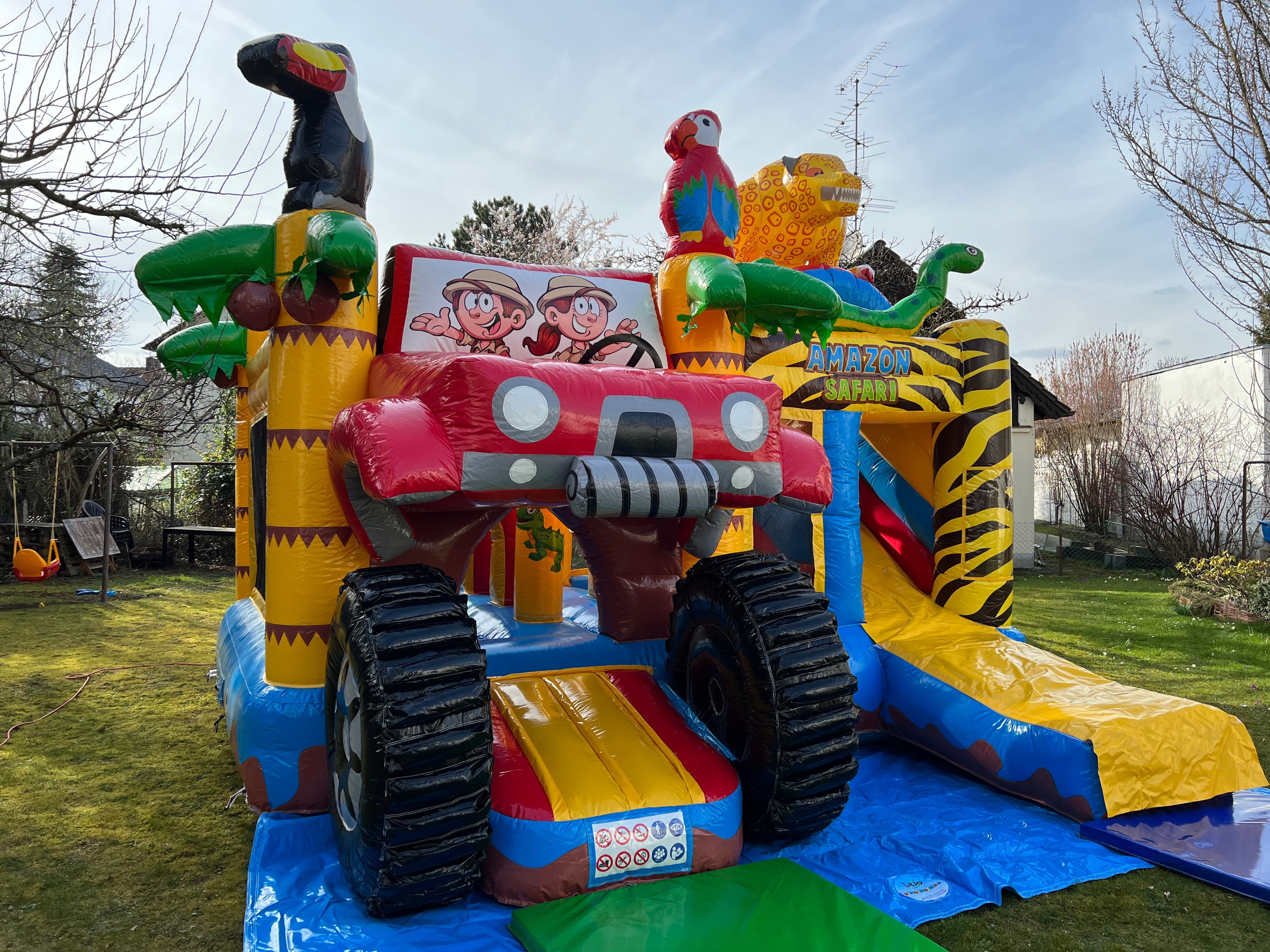 Hüpfburg Safari Multiplay mit Rutsche mieten – 2