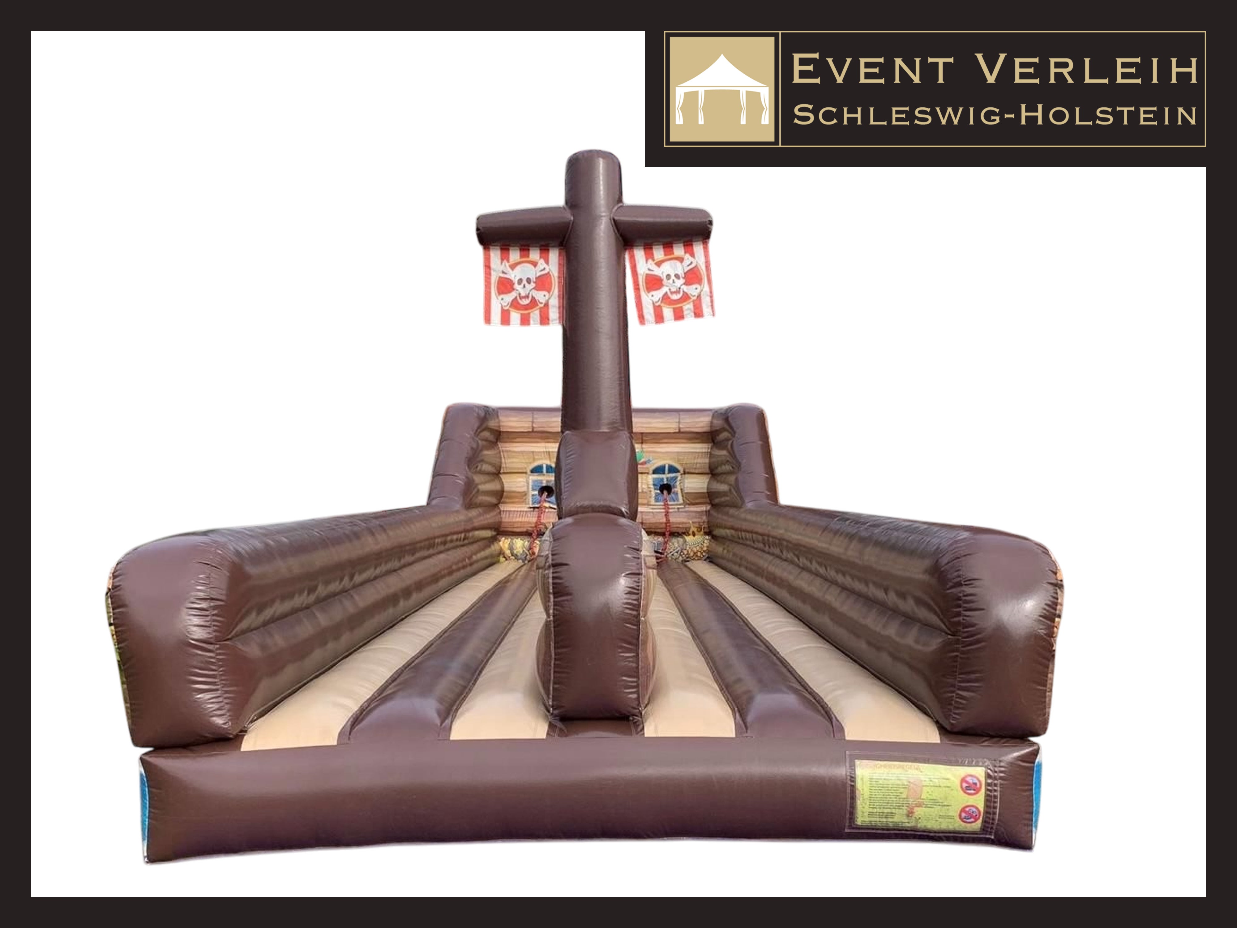 Bungee Run mieten – Eventmodul Piratenschiff 10 m Hüpfburg – 2