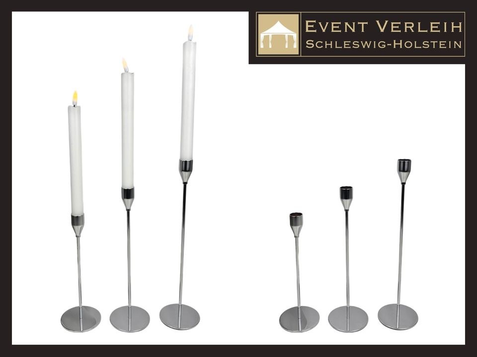 Kerzenhalter 3er Set Schwarz Gold Silber mieten in Kiel – 4
