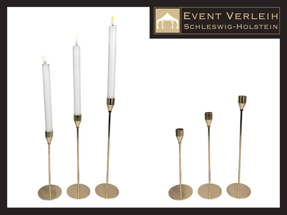 Kerzenhalter 3er Set Schwarz Gold Silber mieten in Kiel – 2