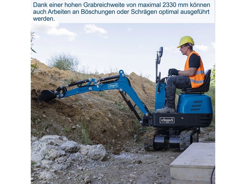 Minibagger Benzin Bagger Scheppach mieten bei Skyline Rental – 4