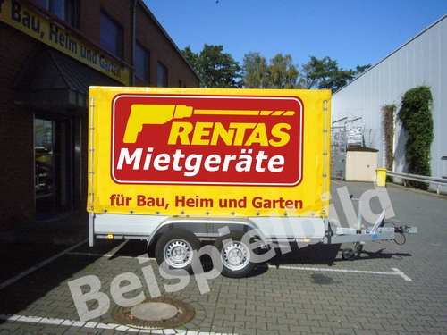Anhänger mit Plane, zul. GG 2.000 kg, Nutzlast max. 1.600 kg, Ladefläche 3,00 x 1,50 x 1,85 m – 2