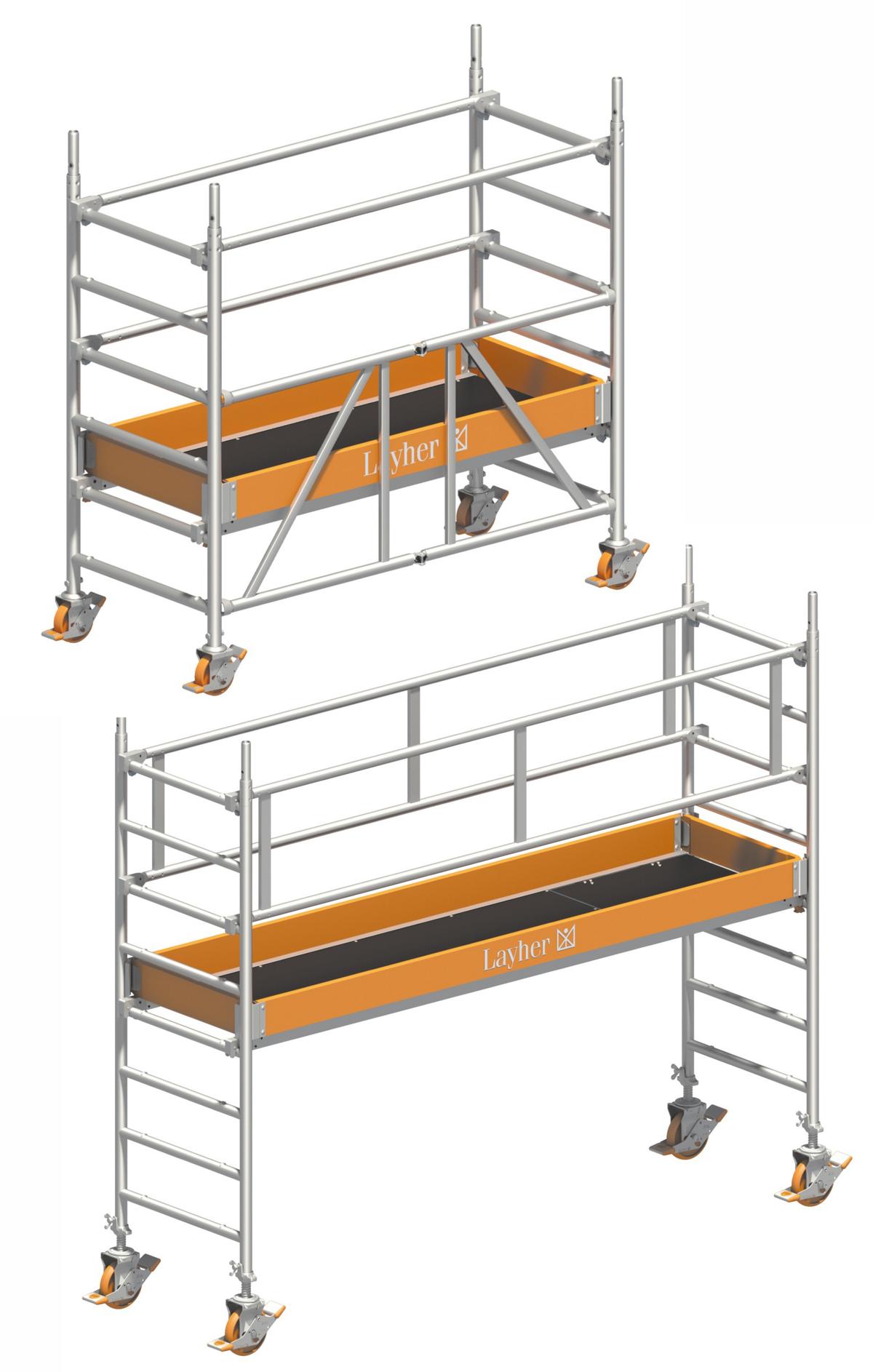 Rollgerüst, Gerüst-Höhe bis 2,5 m, Länge ca. 2 m