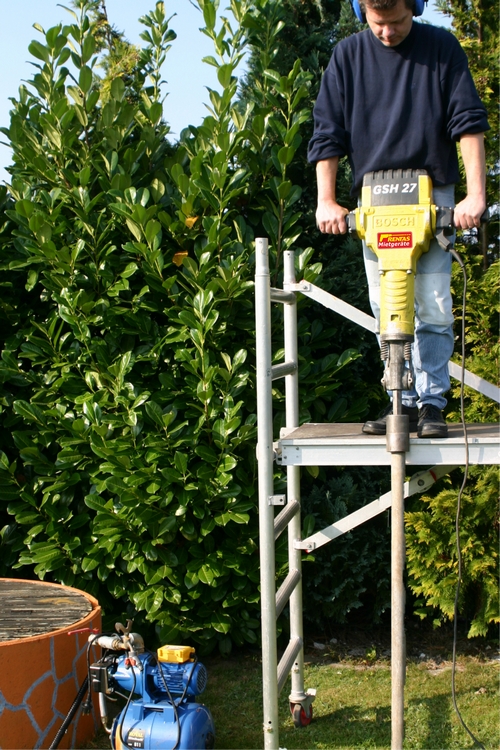 Brunnenramme, Aufbruchhammer mit Vorsatz, Elektro – 2