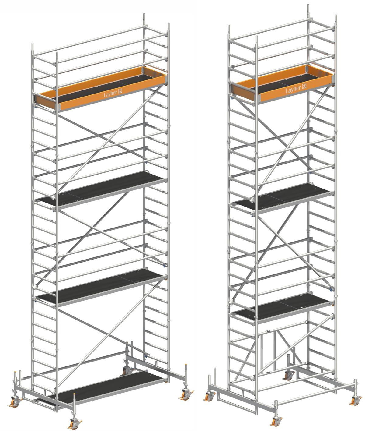 Rollgerüst, Gerüst-Höhe bis 7,5 m, Länge ca. 2 m