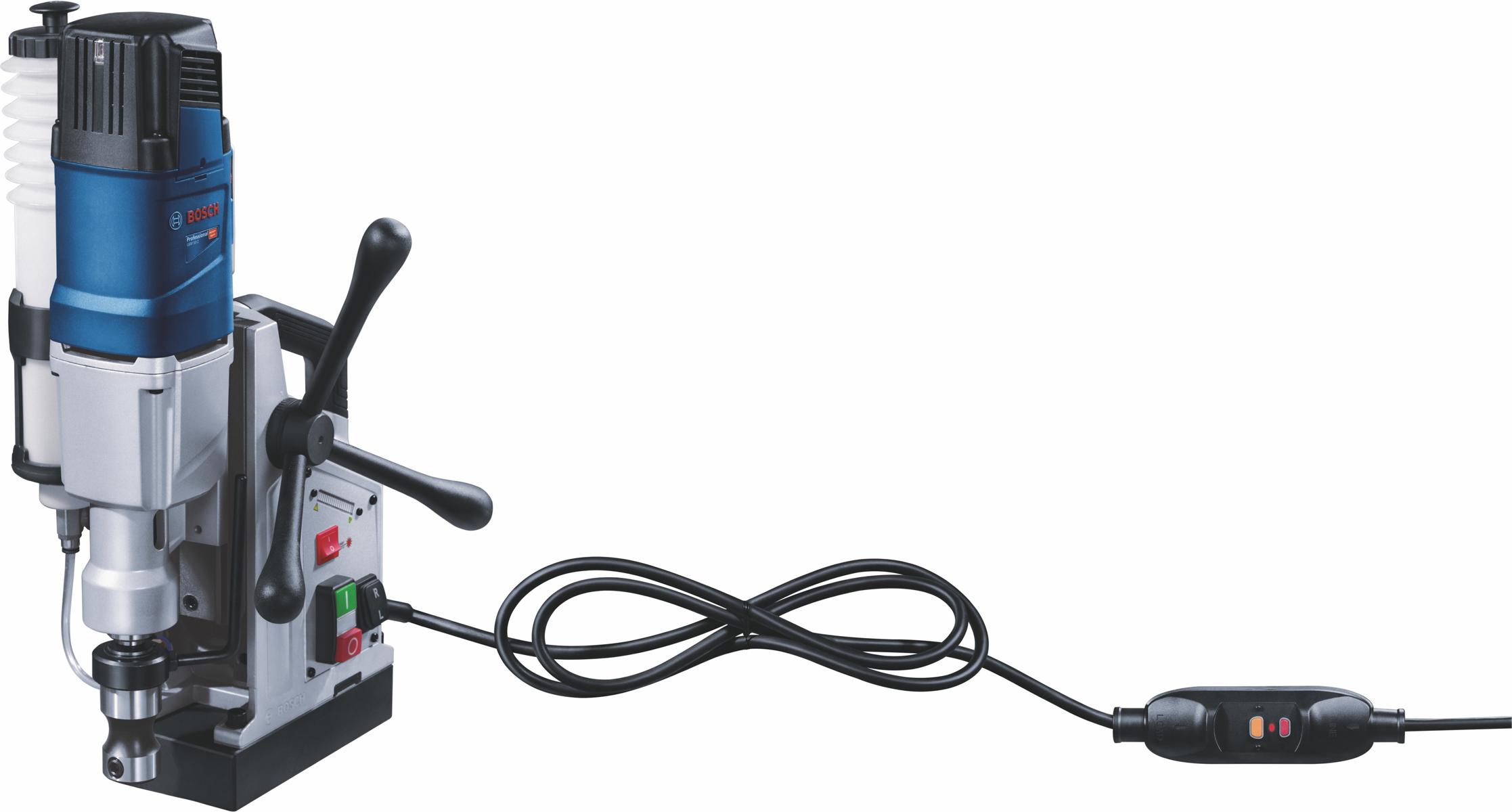 Magnetbohrständer mit Bohrmaschine