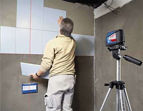 Kreuzlinienlaser mit Empfänger, 50 m – 2