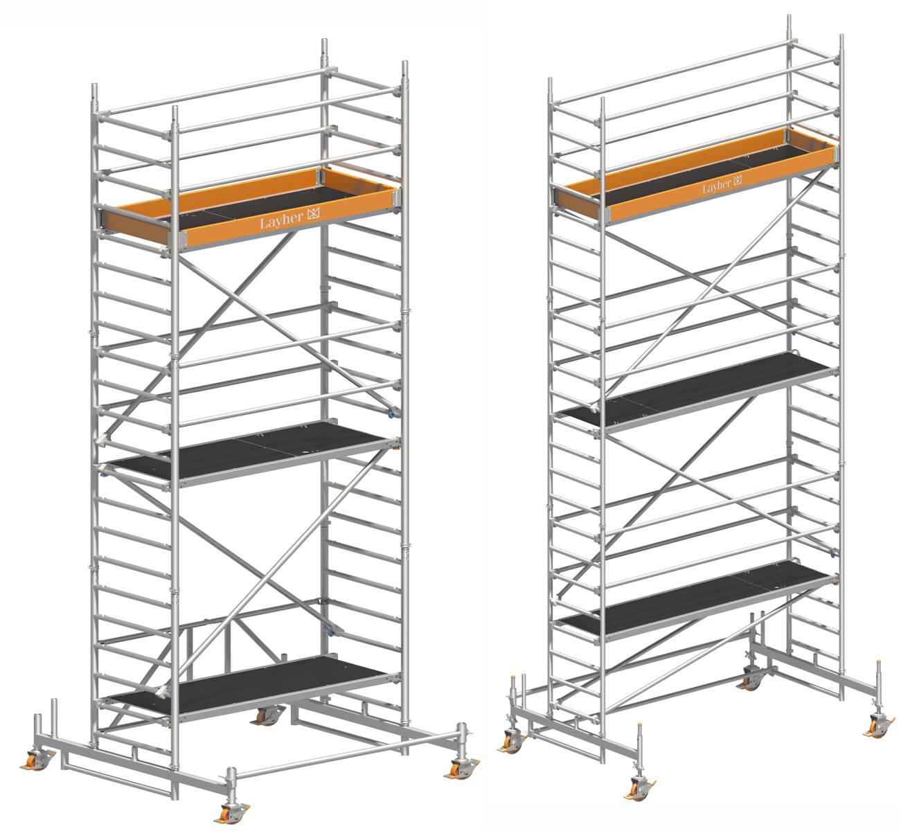 Rollgerüst, Gerüst-Höhe bis 6,5 m, Länge ca. 2 m