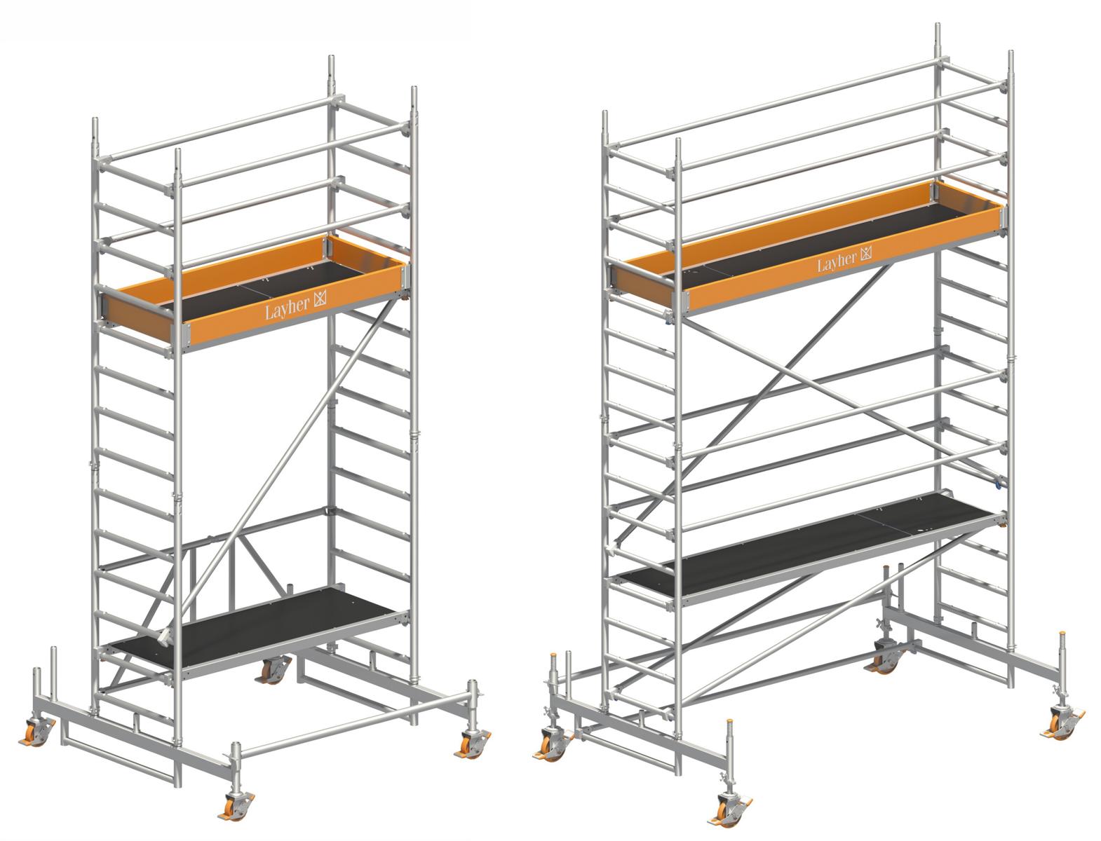 Rollgerüst, Gerüst-Höhe bis 4,5 m, Länge ca. 2 m