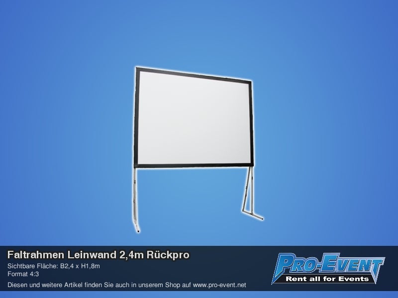 Faltrahmen Leinwand 2,4m Rückpro – 2