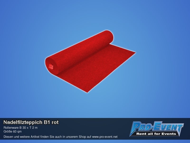 Nadelfilzteppich B1 rot (je 60 Stück) – 2