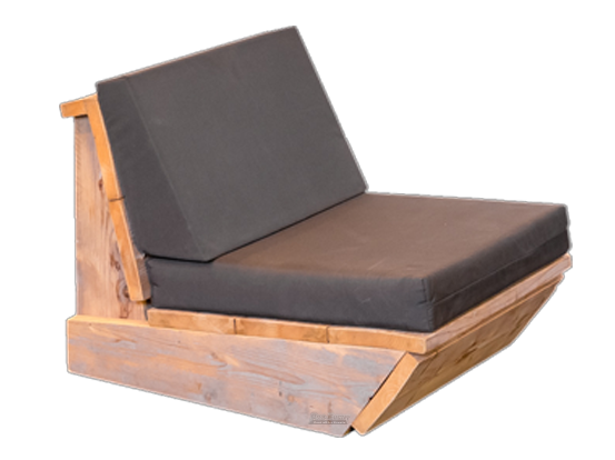 Sitzsäcke - Wood Lounge Möbel Weiß oder Natur aus Echtholz - Lounge Elemente – 2