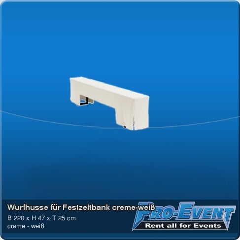 Wurfhusse für Festzeltbank creme-weiss