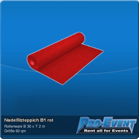 Nadelfilzteppich B1 rot (je 60 Stück)